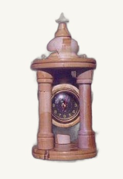 Marble Clock Teak Stone - handcrafted natural marble from Pakistan - Pak Expo